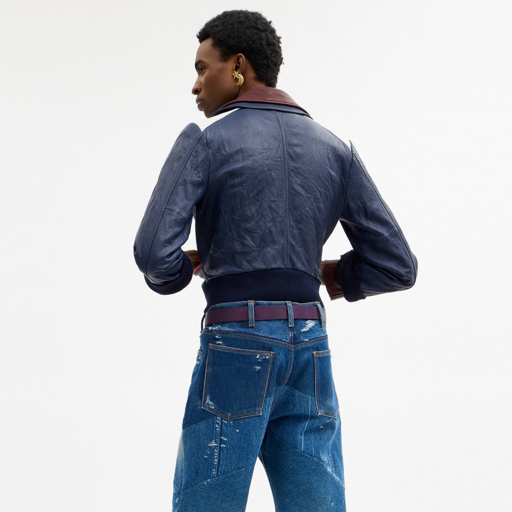 COACH®,Buy Now Leather Varsity Jacket,,Scale View