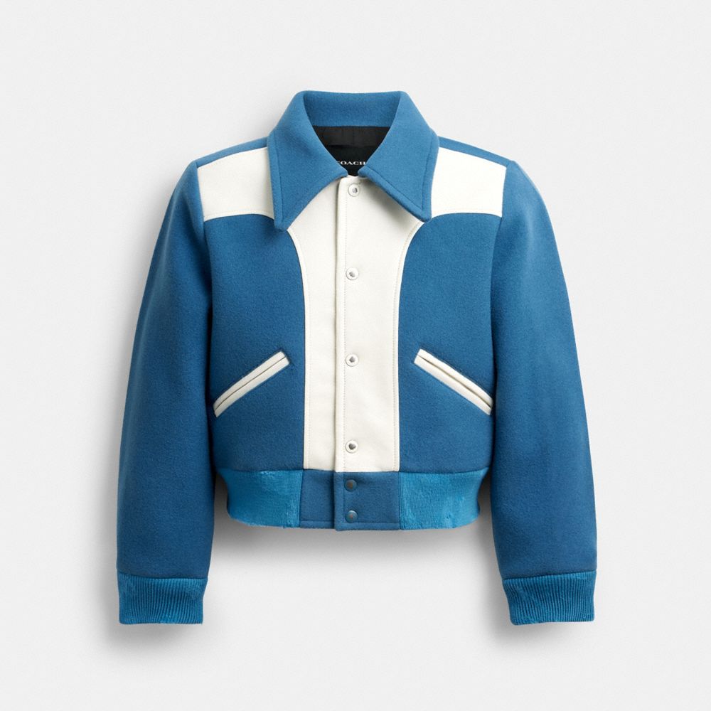 COACH®,Buy Now Wool Varsity Jacket,,Front View