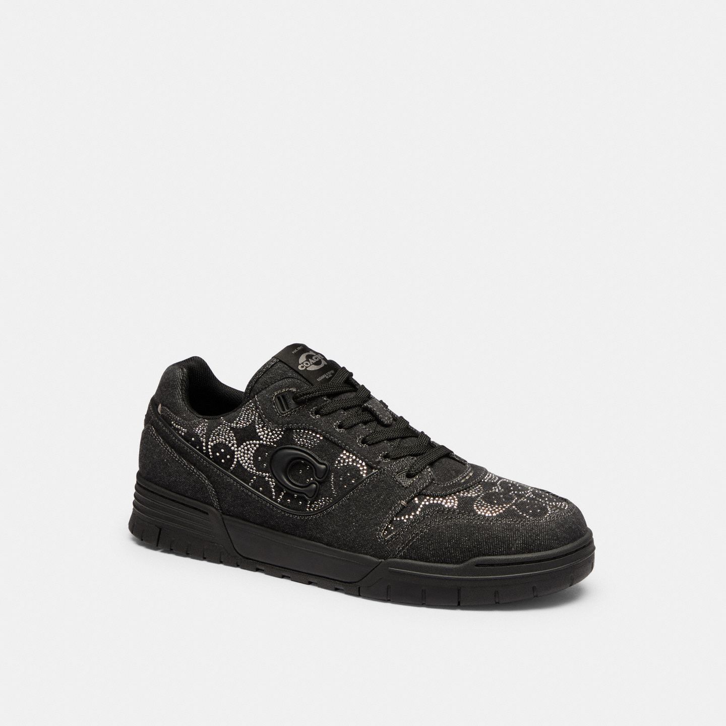 Женские кроссовки Coach Soho Sneaker With Crystal Signature, цвет: Чёрный — фото 1
