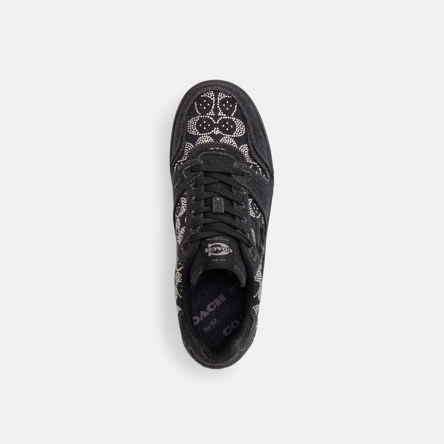 Женские кроссовки Coach Soho Sneaker With Crystal Signature, цвет: Чёрный — фото 3