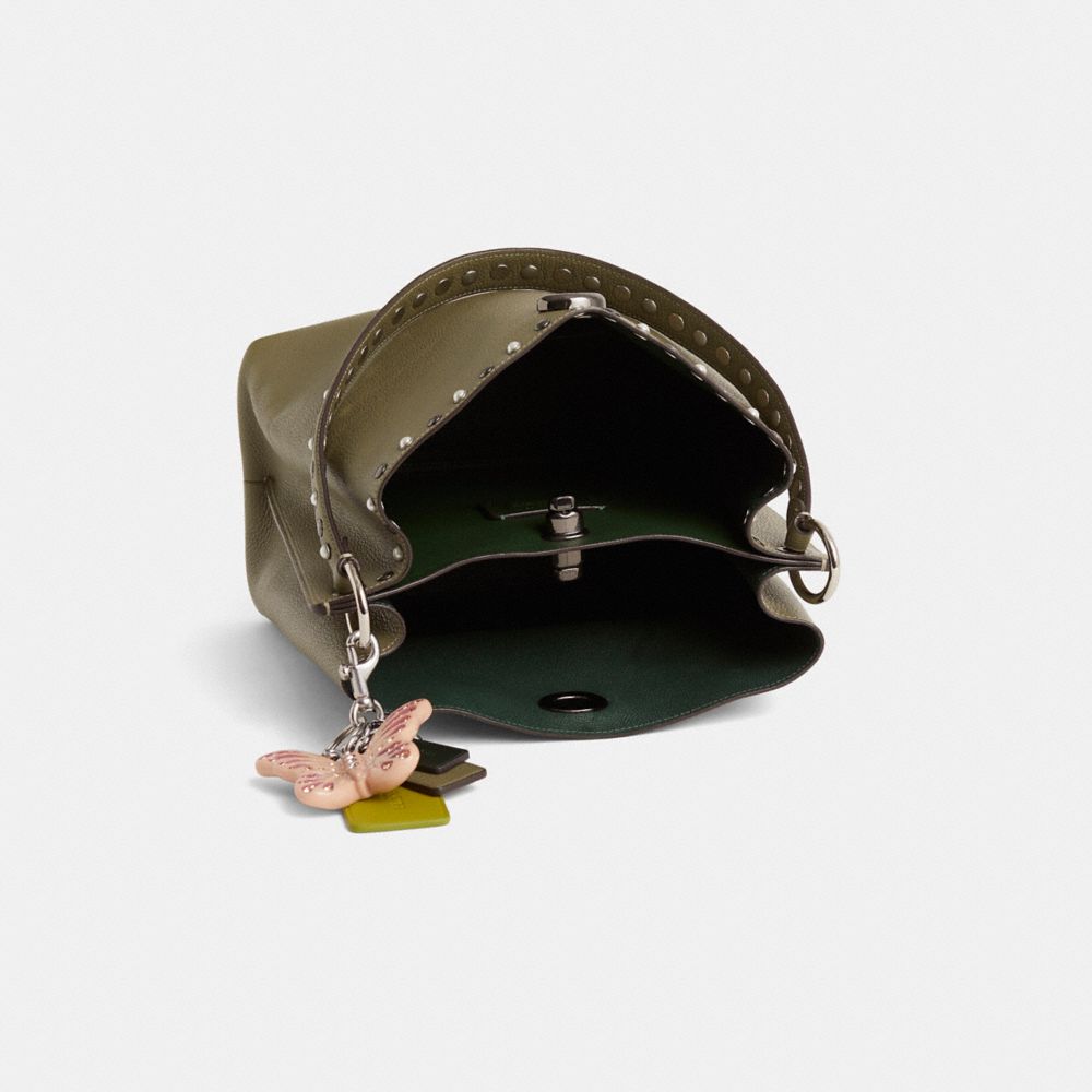 COACH®,Upcrafted Charlie Bucket Bag,Olive,Inside View,Top View