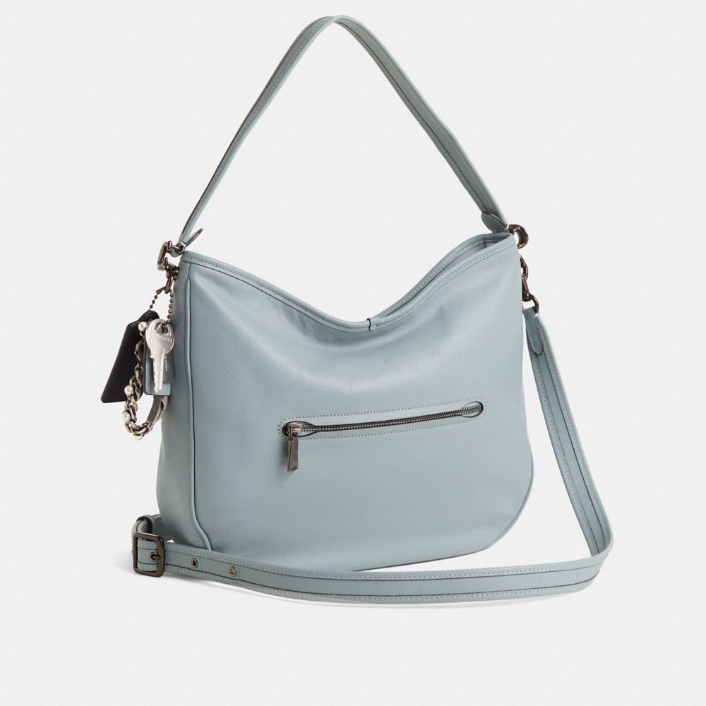 COACH®,Upcrafted Soft Tabby Hobo,Blue,Angle View
