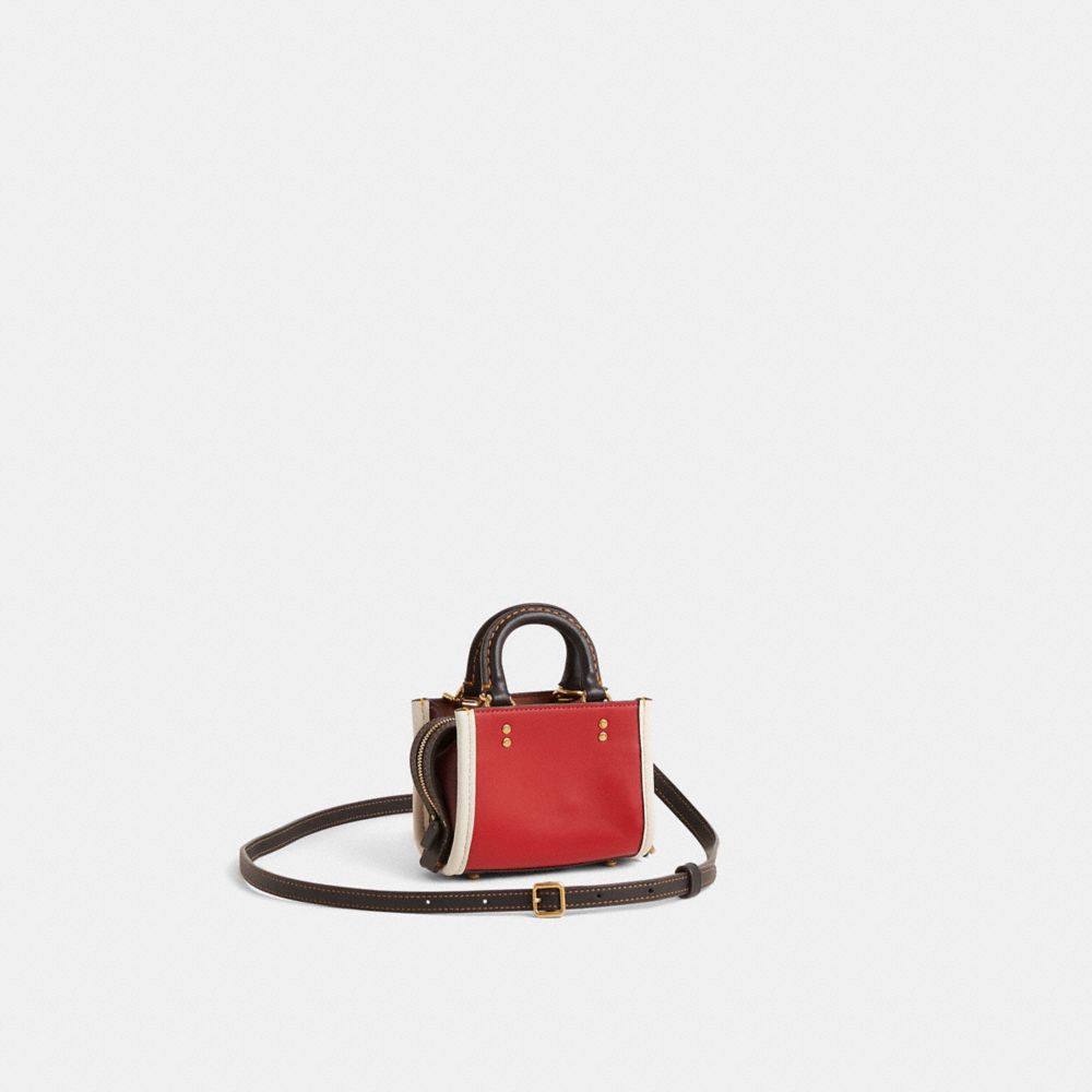 COACH®,Reloved Rogue Bag 12 In Colorblock,Red,Angle View