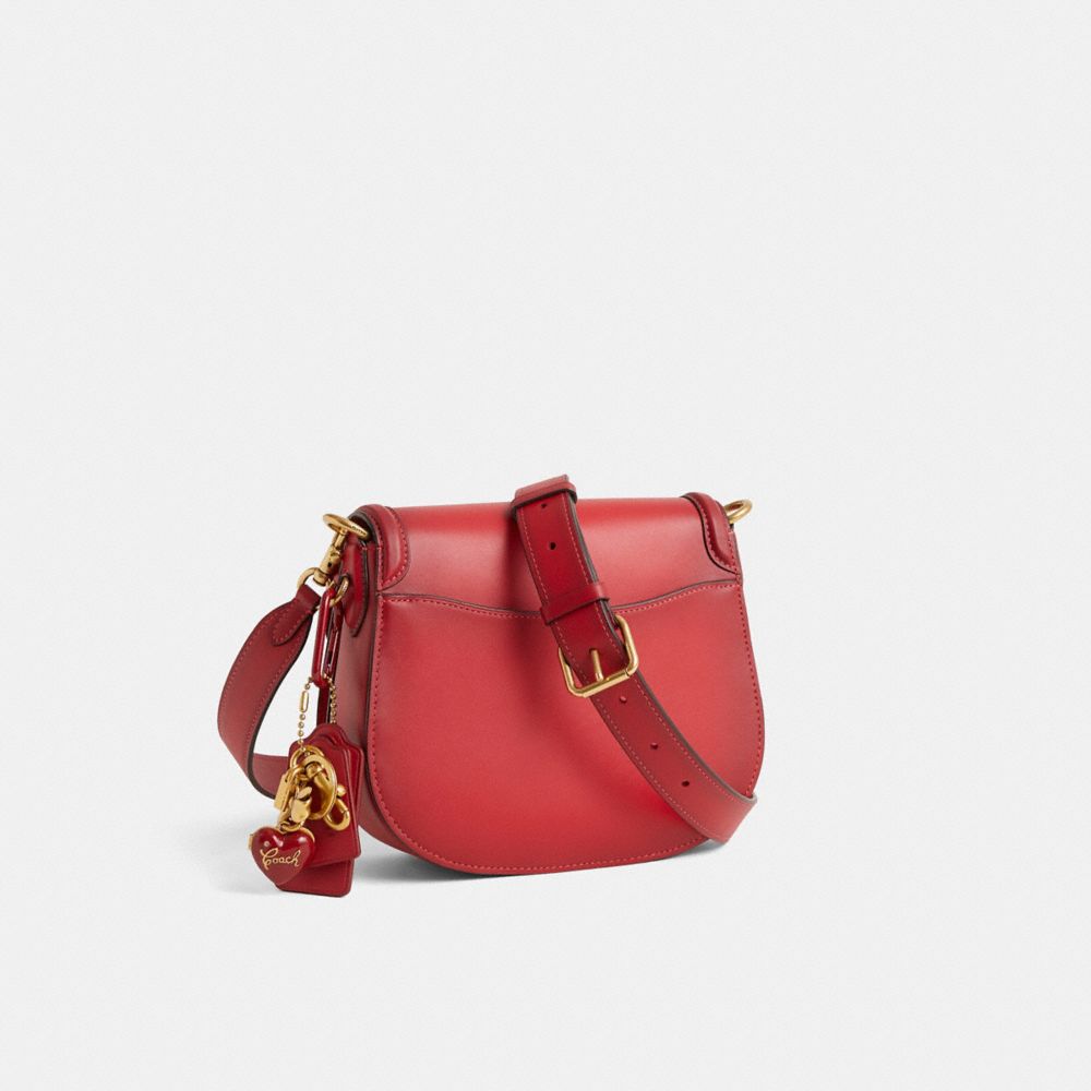 COACH®,Reloved Beat Saddle Bag,Red,Angle View