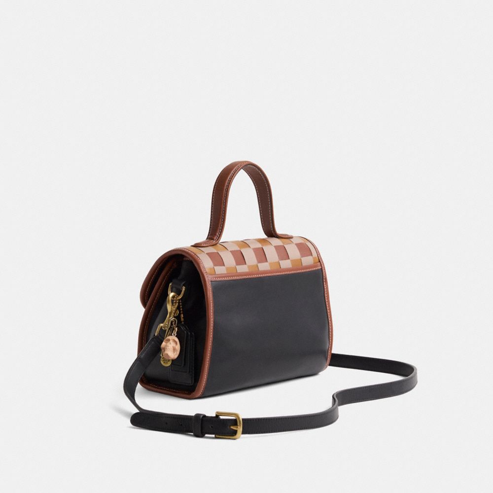 COACH®,Reloved Vintage Classic Manor Bag,Black,Angle View