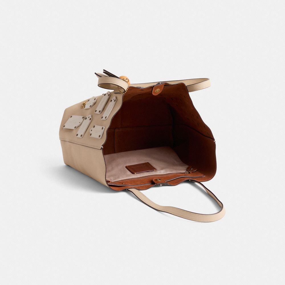 COACH®,Reloved North Tote Bag 32,Cream,Inside View,Top View