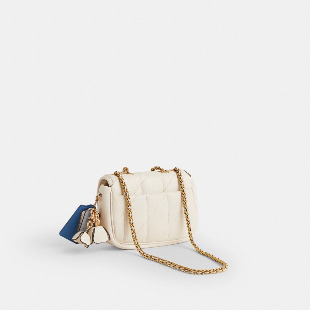 COACH®,Upcrafted Pillow Madison Shoulder Bag 18 With Quilting,Cream,Angle View