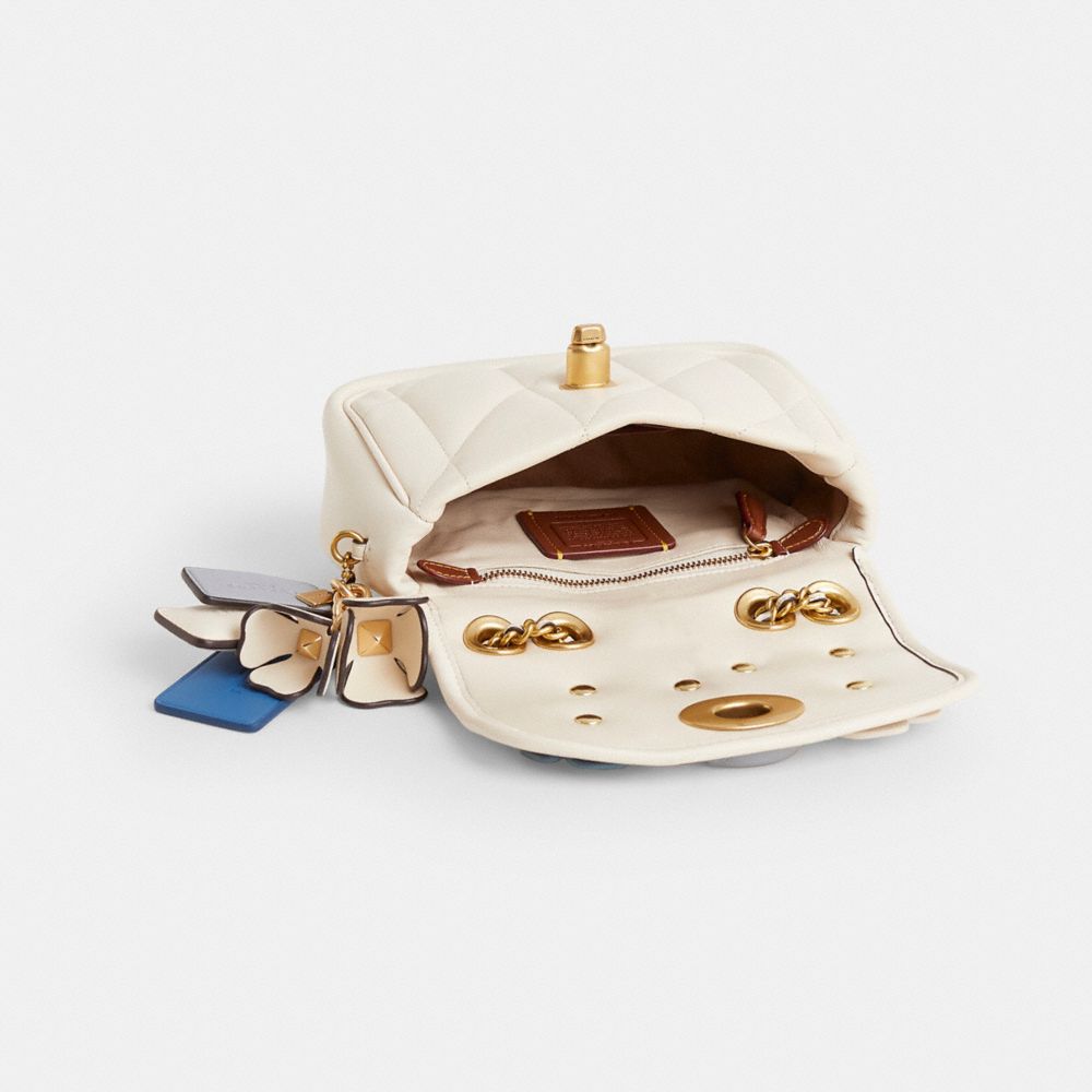 COACH®,Upcrafted Pillow Madison Shoulder Bag 18 With Quilting,Cream,Inside View,Top View