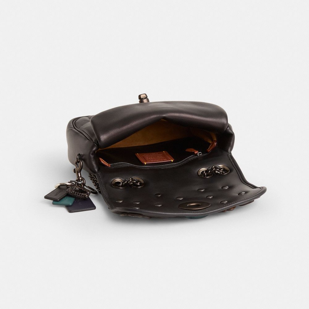 COACH®,Upcrafted Pillow Madison Shoulder Bag With Quilting,Black,Inside View,Top View