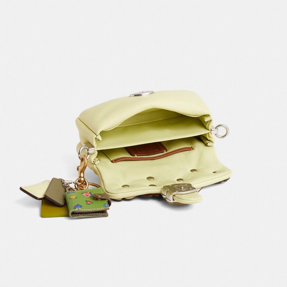 COACH®,Reloved Pillow Tabby Shoulder Bag 18,Snakeskin,Leather,Shoulder Bag,Metal Material,Floral Embellishment,Sustainable...,Yellow,Inside View,Top View