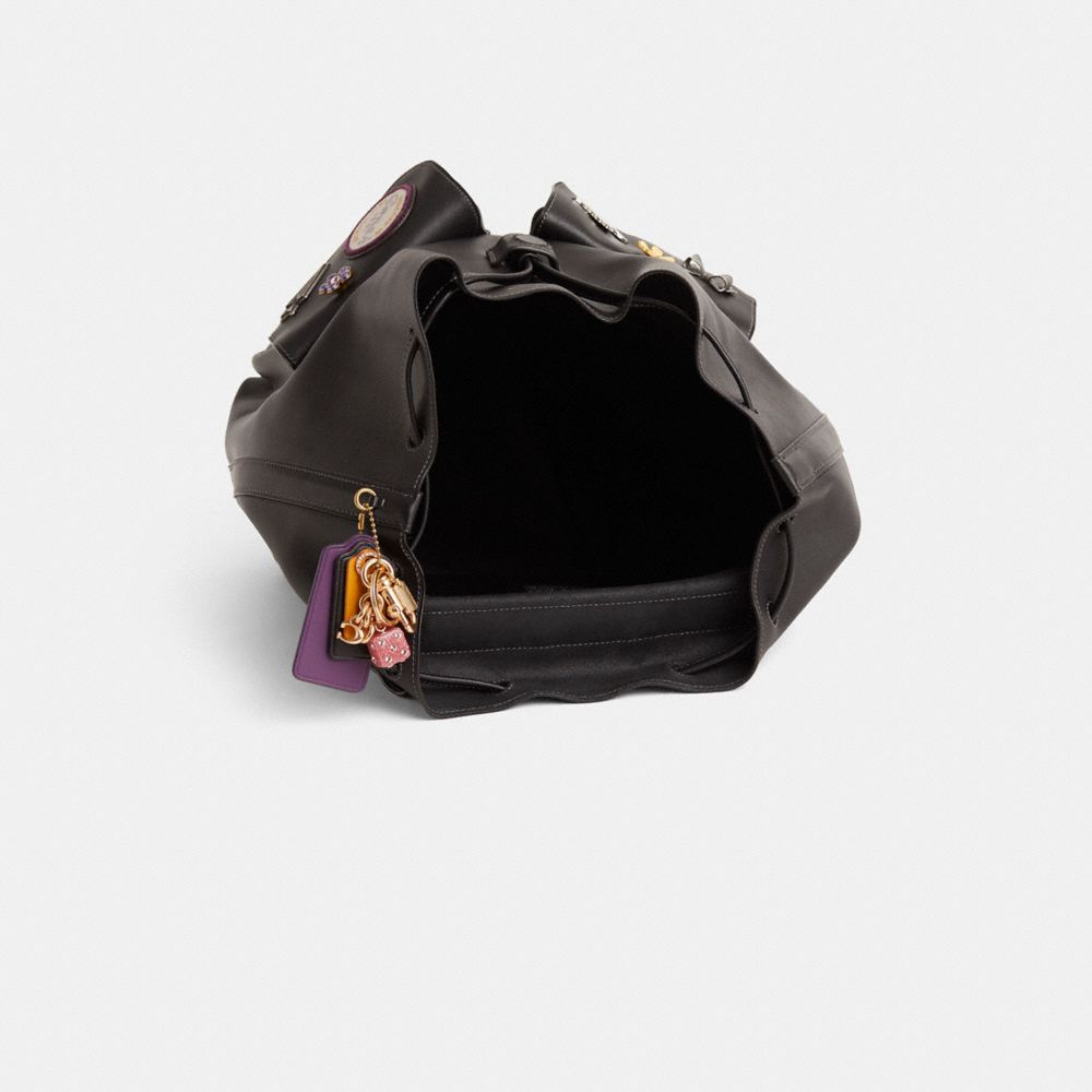 COACH®,Upcrafted Crosby Backpack,Black,Inside View,Top View