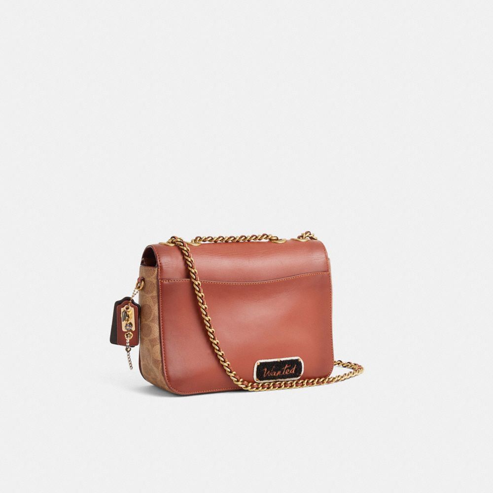 COACH®,Upcrafted Madison Shoulder Bag In Signature Canvas,Brown,Angle View