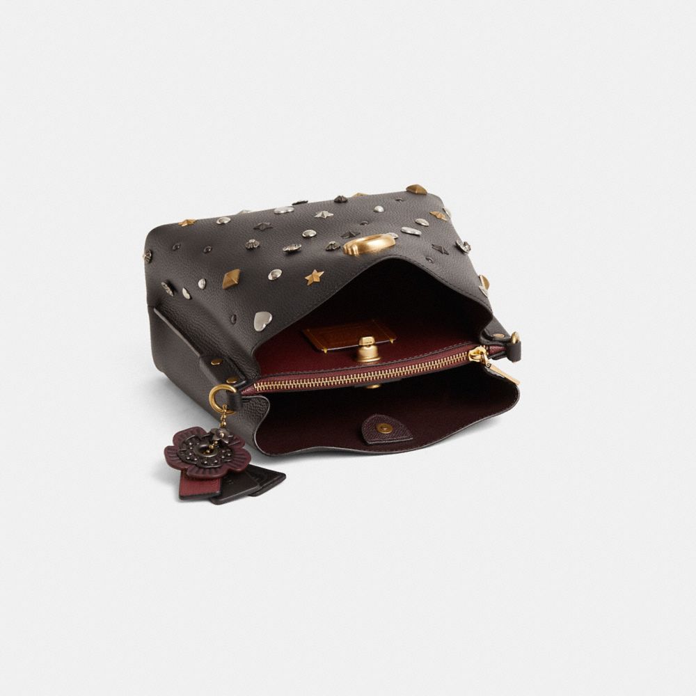 COACH®,Upcrafted Willow Bucket Bag,Black,Inside View,Top View