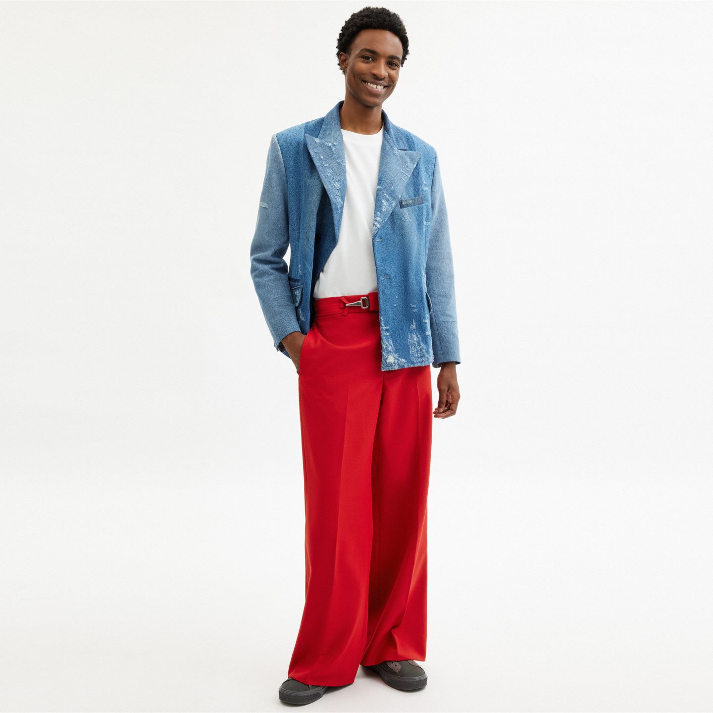 Мужские брюки Coach Solid Flare Trousers, цвет: Винтажный красный — фото 2