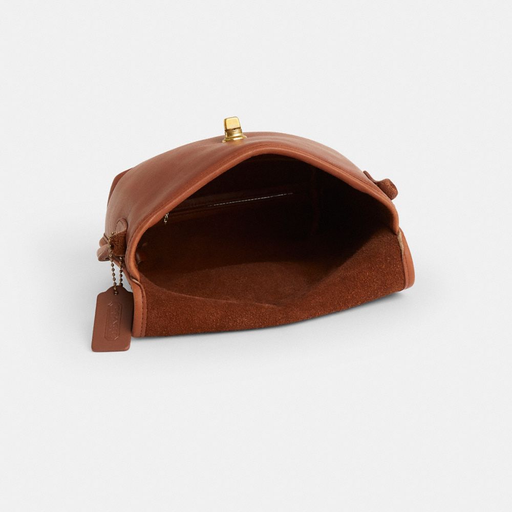 COACH®,Upcrafted Vintage Quincy Crossbody Bag,Brown,Inside View,Top View