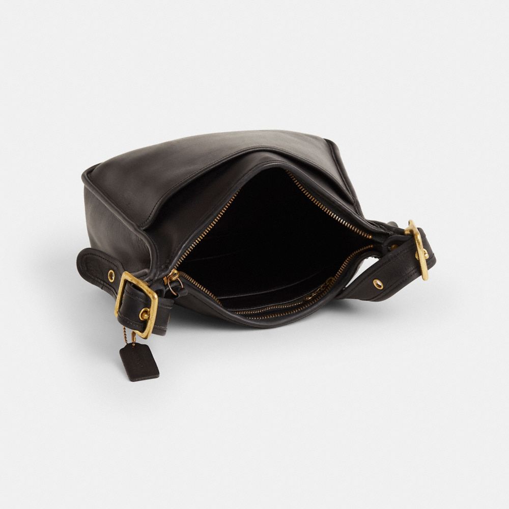 COACH®,Vintage Large Legacy Zip Bag,Black,Inside View,Top View