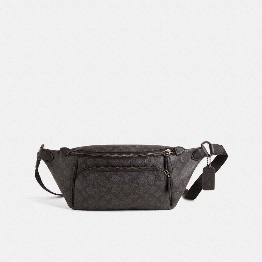 COACH®,Restored League Belt Bag In Signature Canvas,,Front View
