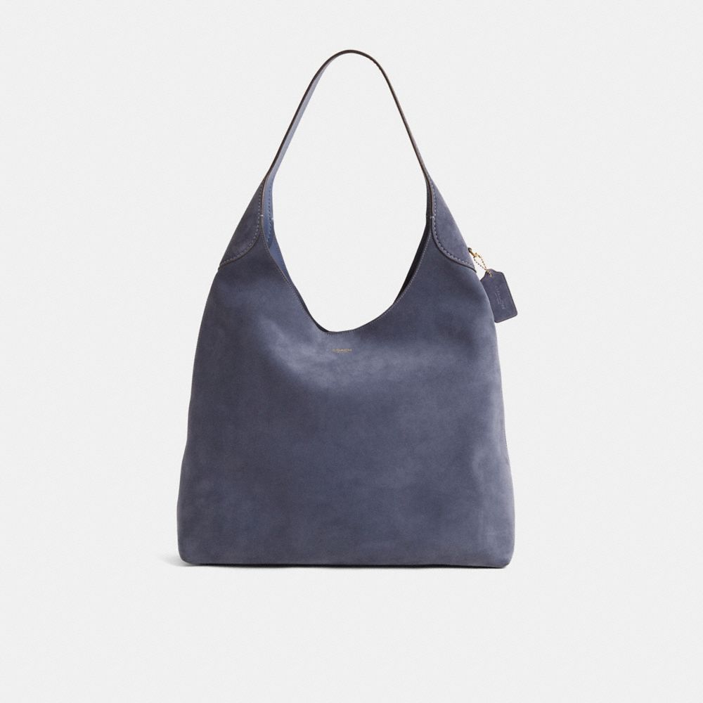 COACH®,Restored Brooklyn Shoulder Bag 39,Suede,Leather,Hobo,Shoulder Bag,Sustainable,Brass,Casual,,Front View