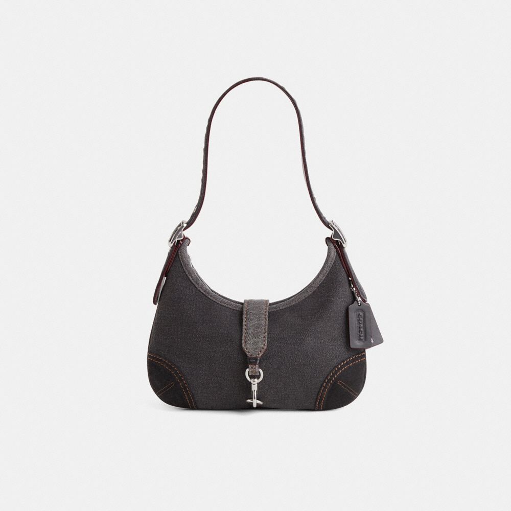COACH®,Restored Hamptons Hobo Bag With Denim,,Front View