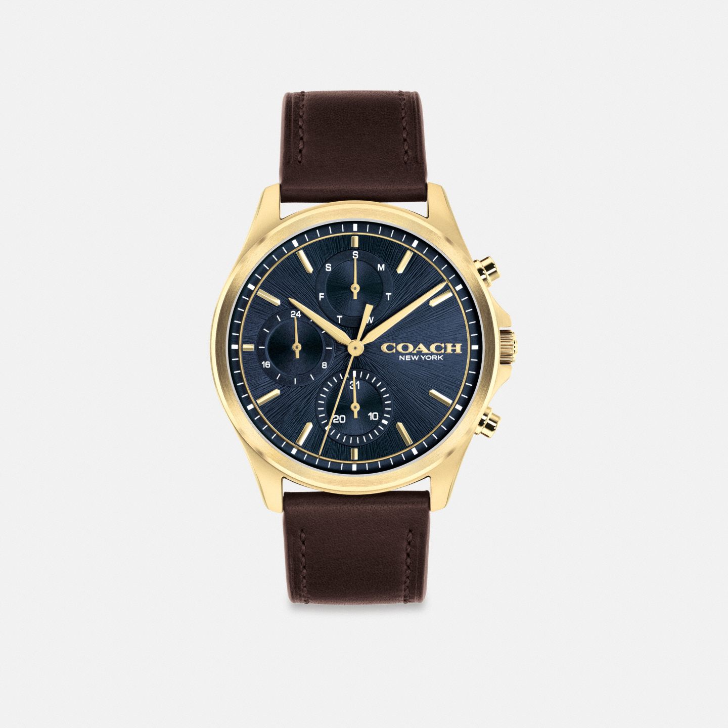 Часы Coach Oliver Watch, 41MM, цвет: Коричневый — фото 1
