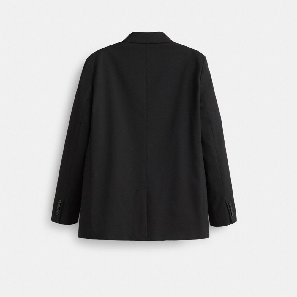 COACH®,Restored Relaxed Blazer With Signature Lining,Black,Back View
