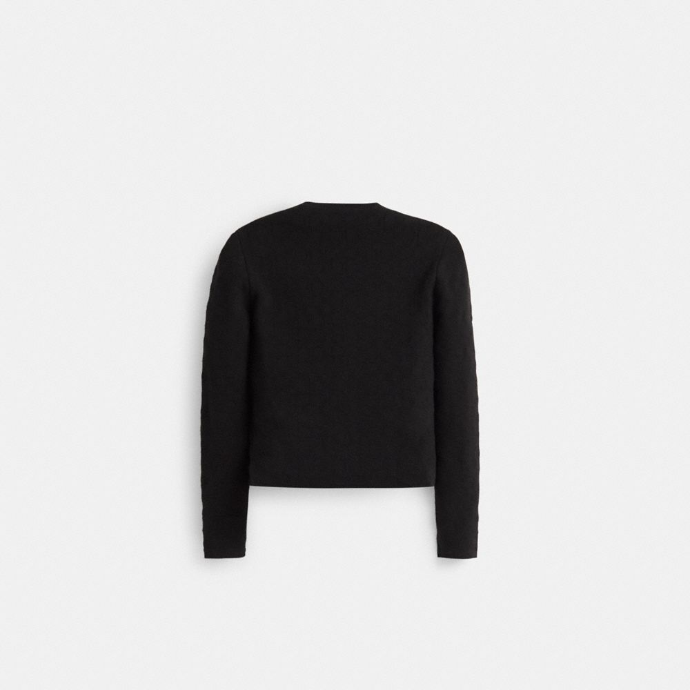 COACH®,Restored Signature Knit Cropped Cardigan,,Back View