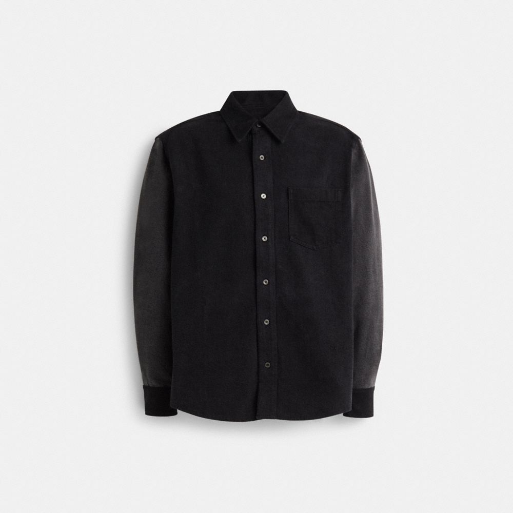 COACH®,Restored Denim Shirt,,Front View