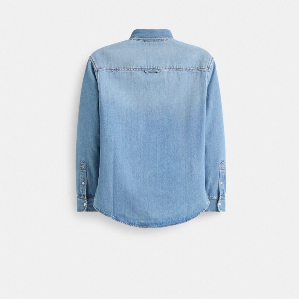 COACH®,Restored Denim Shirt,,Back View