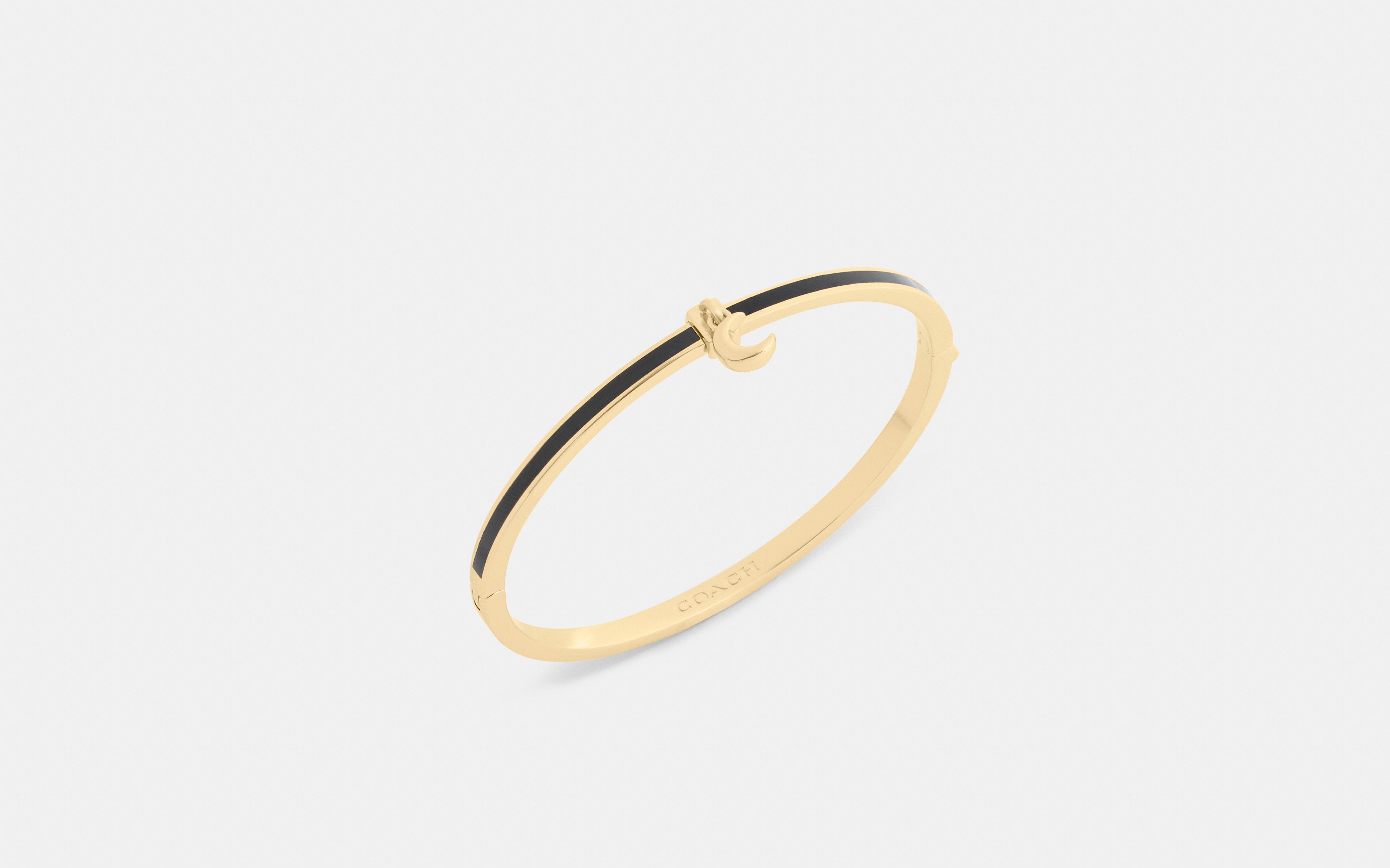 Moon Charm Enamel Thin Hinged Bangle