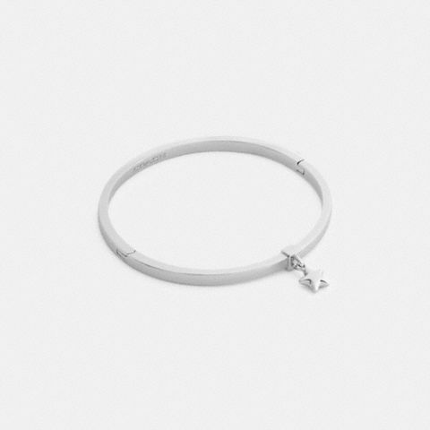 Женский браслет Coach Star Charm Thin Hinged, цвет: Серебряный