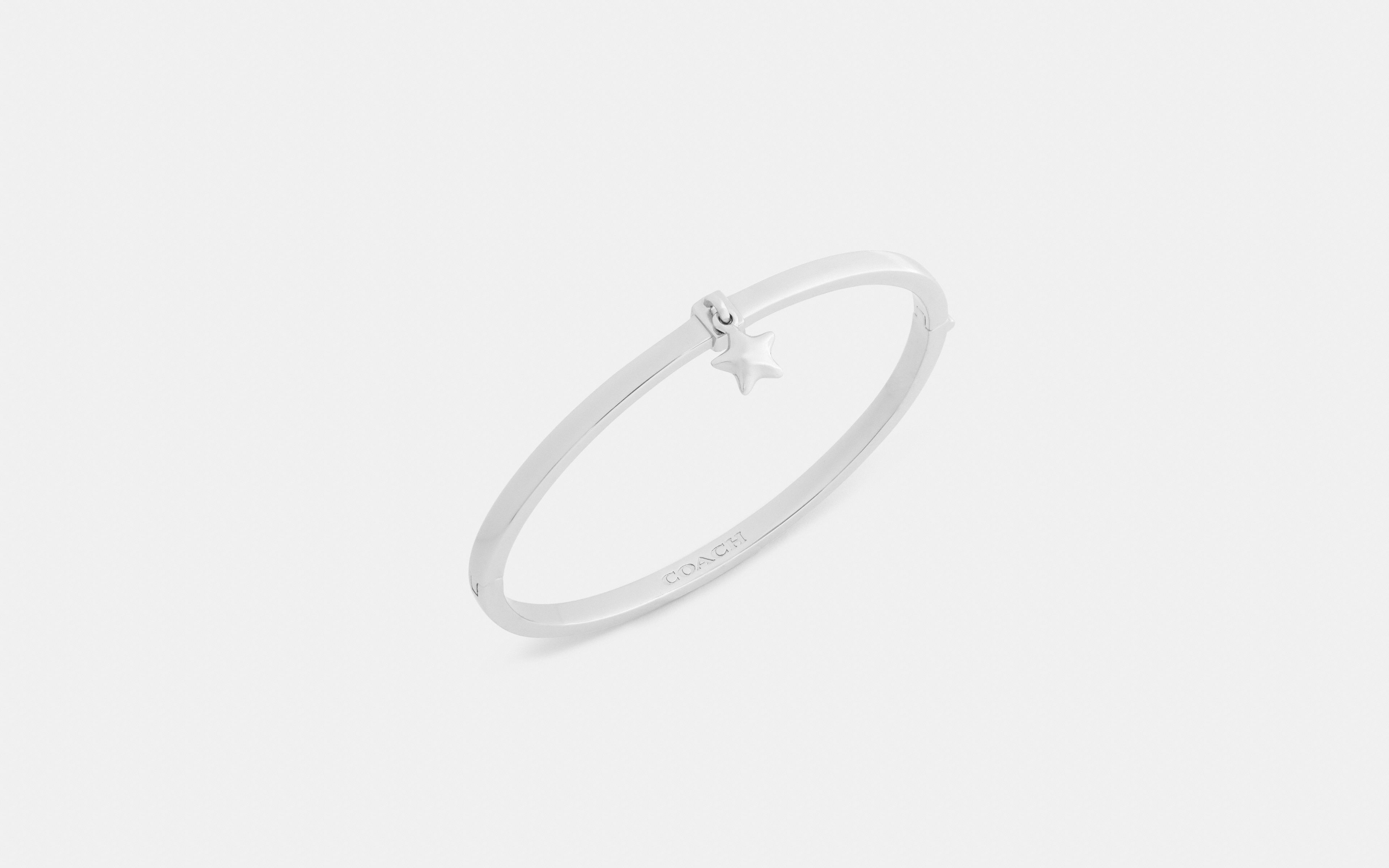 Star Charm Thin Hinged Bangle