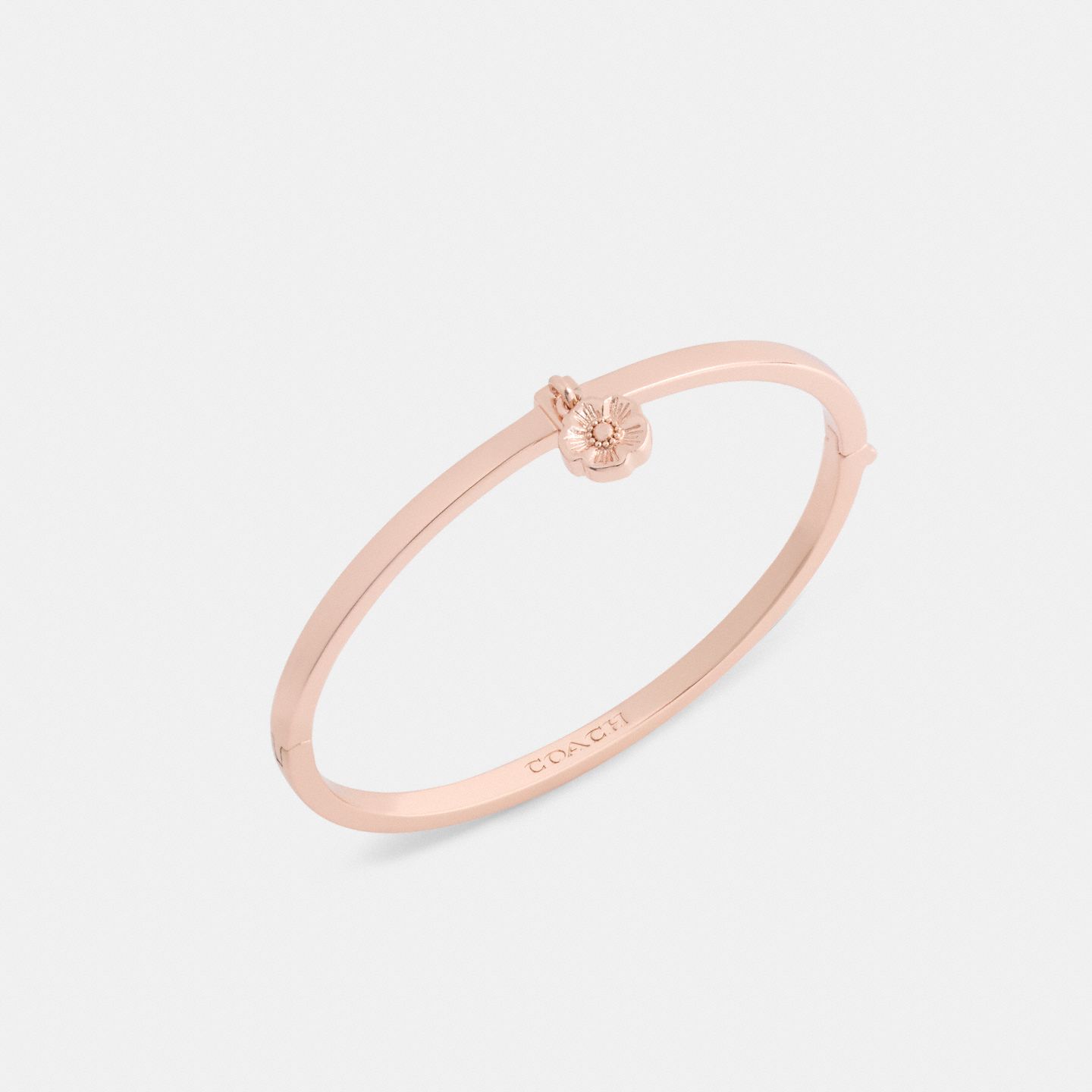 Женский браслет Coach Tea Rose Charm Thin Hinged, цвет: Розовое золото — фото 2