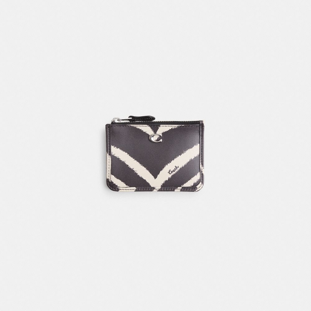 COACH®,Restored Mini Skinny Id Case With Zebra Print,,Front View