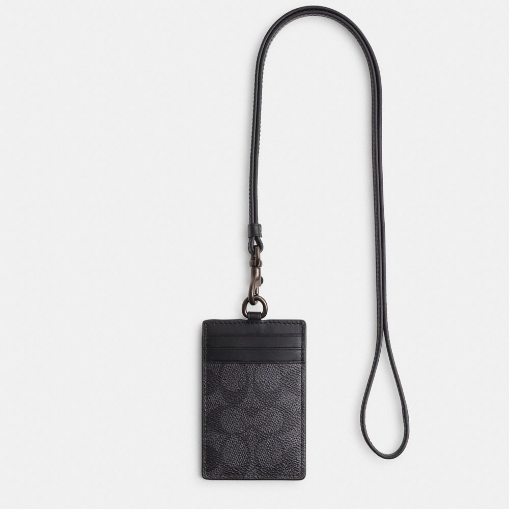 COACH®,Restored Id Lanyard In Signature Canvas,,Front View