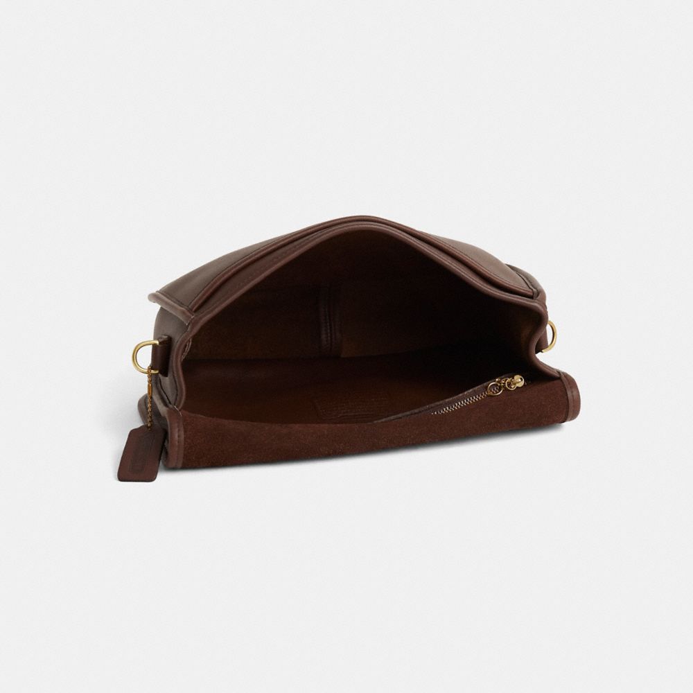 COACH®,Vintage Convertible Clutch,Brown,Inside View,Top View