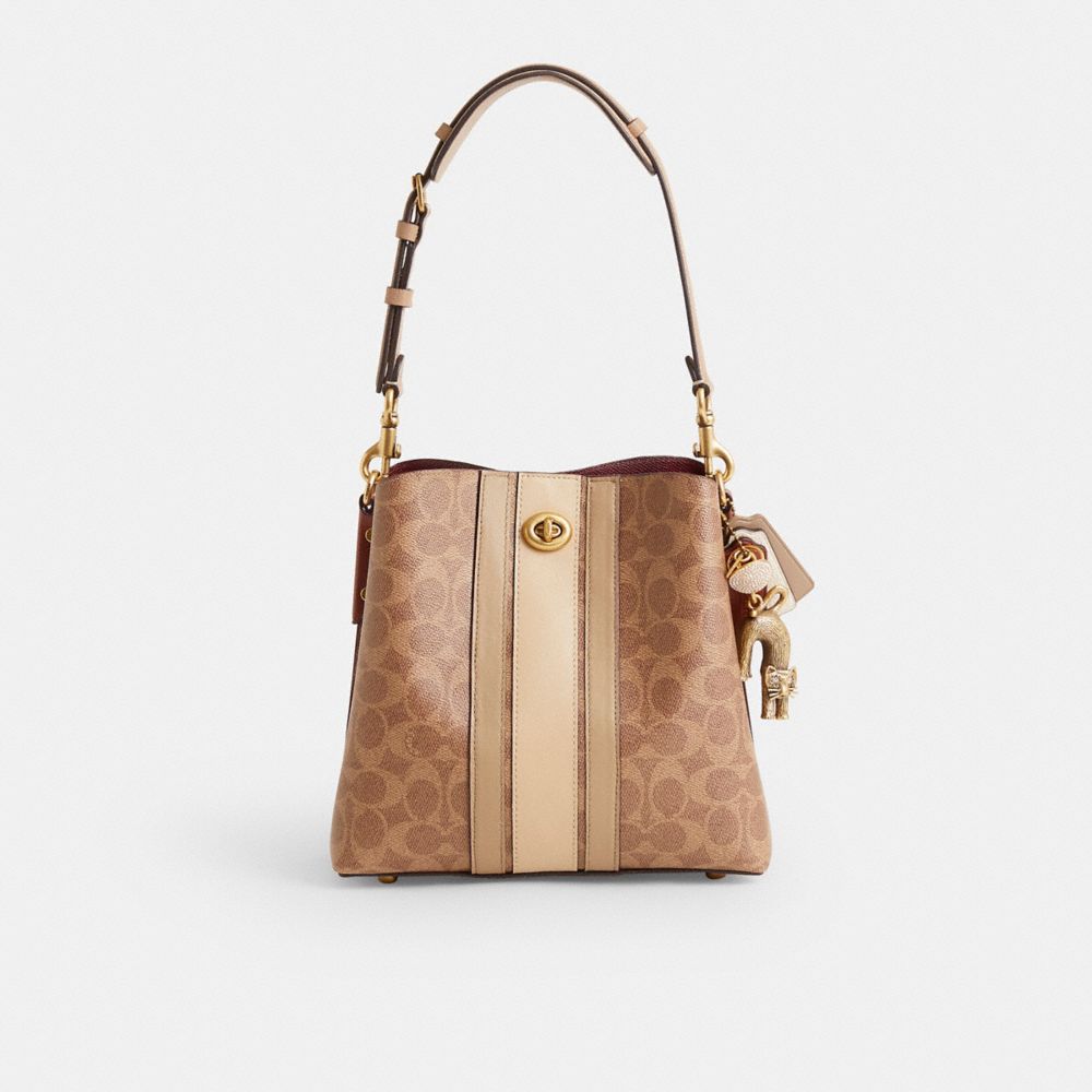 COACH®,Upcrafted Willow Bucket Bag In Signature Canvas,,Front View