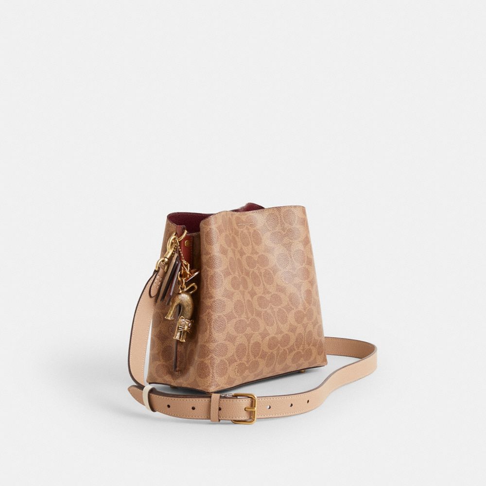 COACH®,Upcrafted Willow Bucket Bag In Signature Canvas,,Angle View