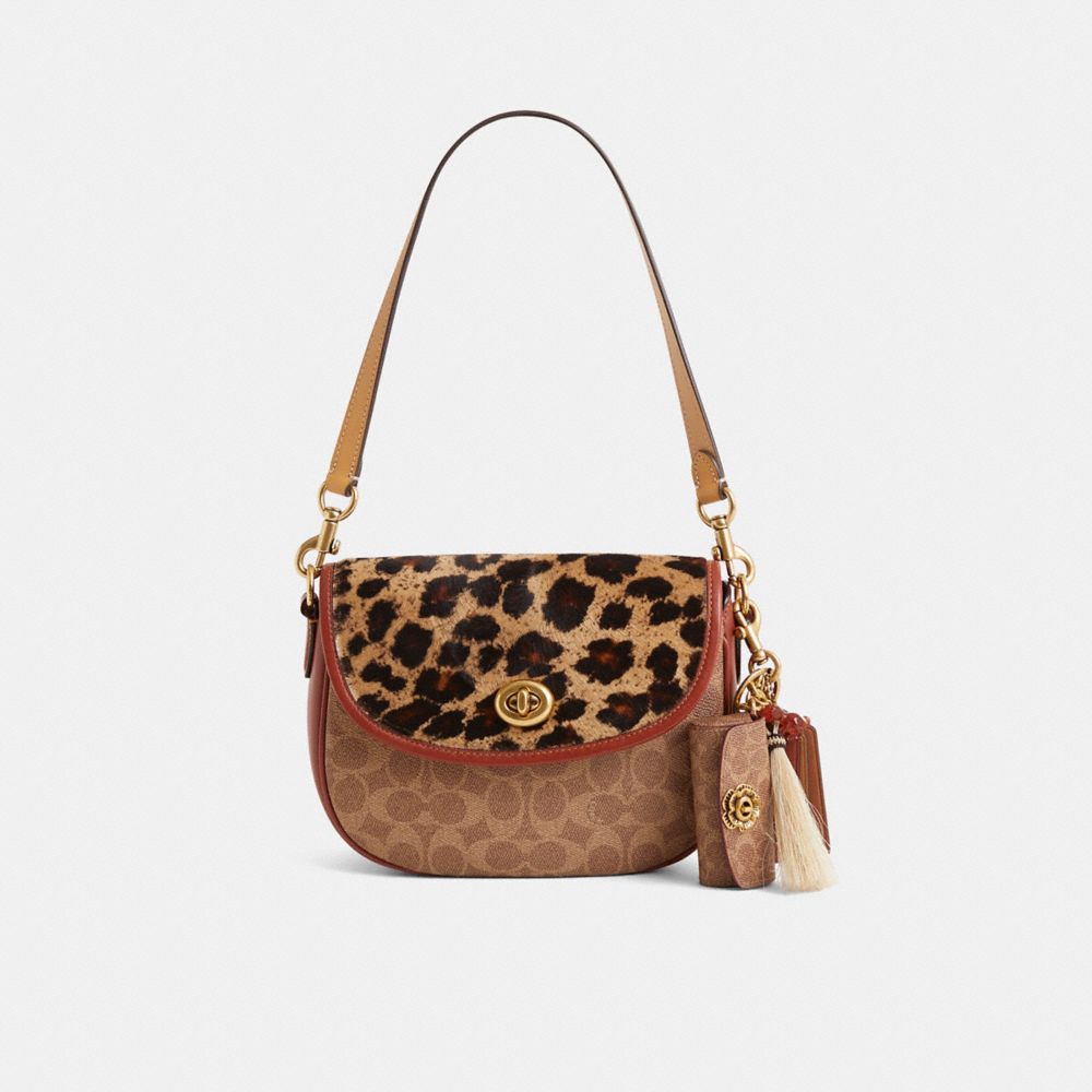 COACH®,Reloved Willow Saddle Bag In Signature Canvas,,Front View