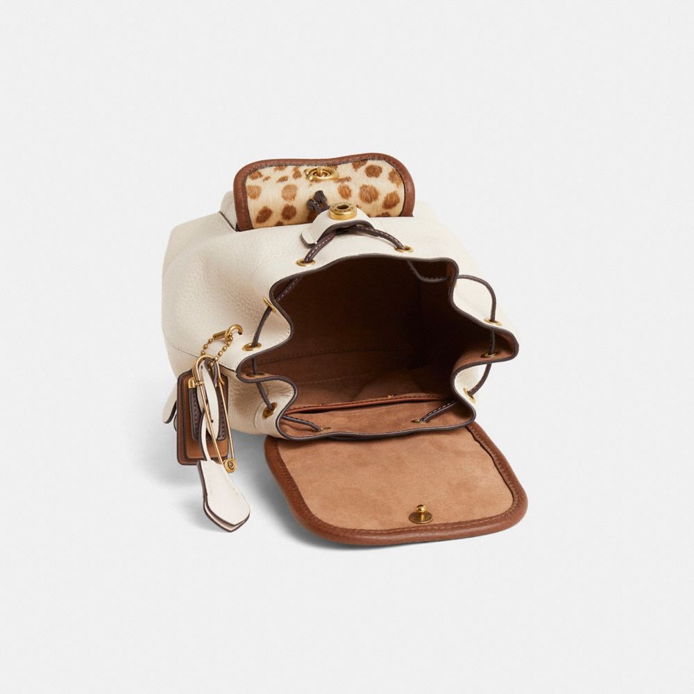 Coach Cream and Brown Leather Backpack with Flap Closure Riya Coach | Bags | Coach Cream And Brown Leather Backpack With  main image 2