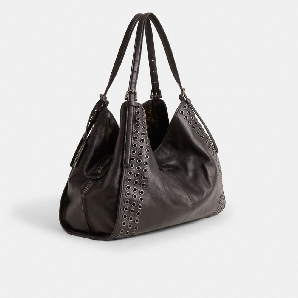 COACH®,Reloved Madison Carlyle Shoulder Bag,Black,Angle View