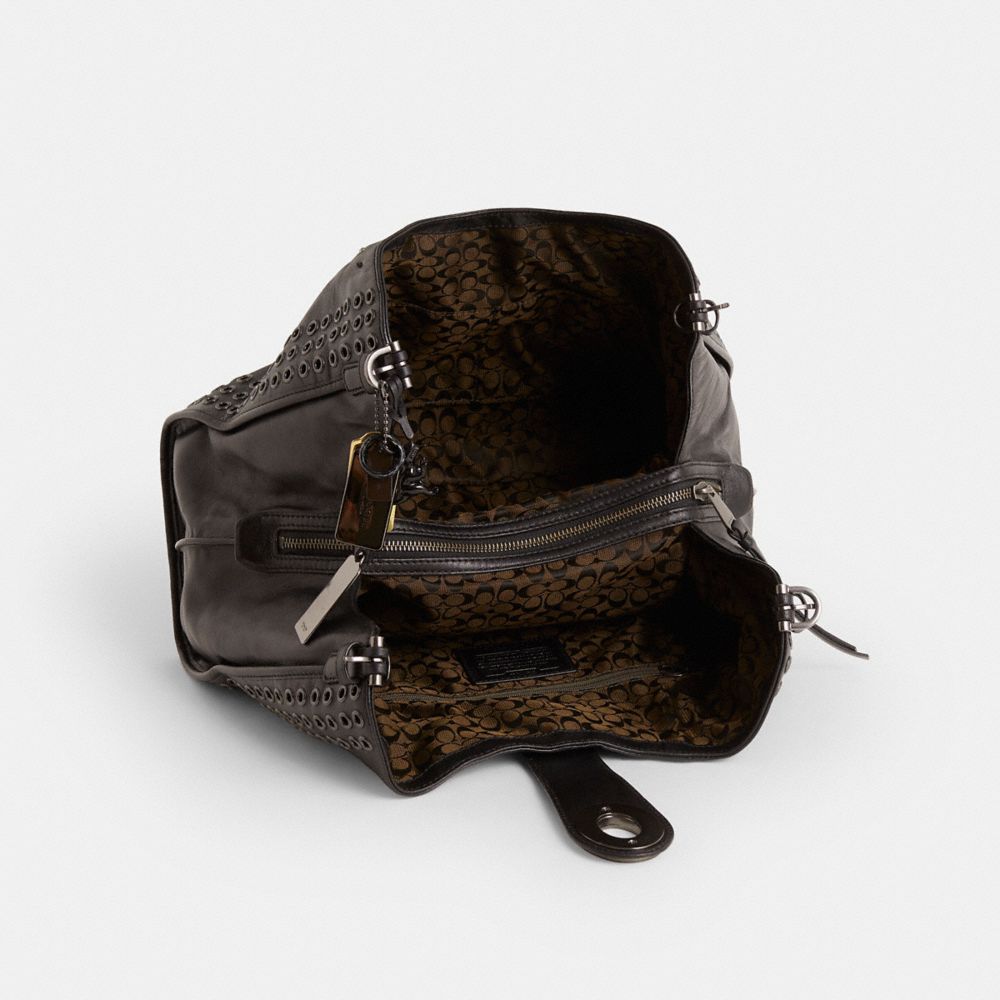 COACH®,Reloved Madison Carlyle Shoulder Bag,Black,Inside View,Top View
