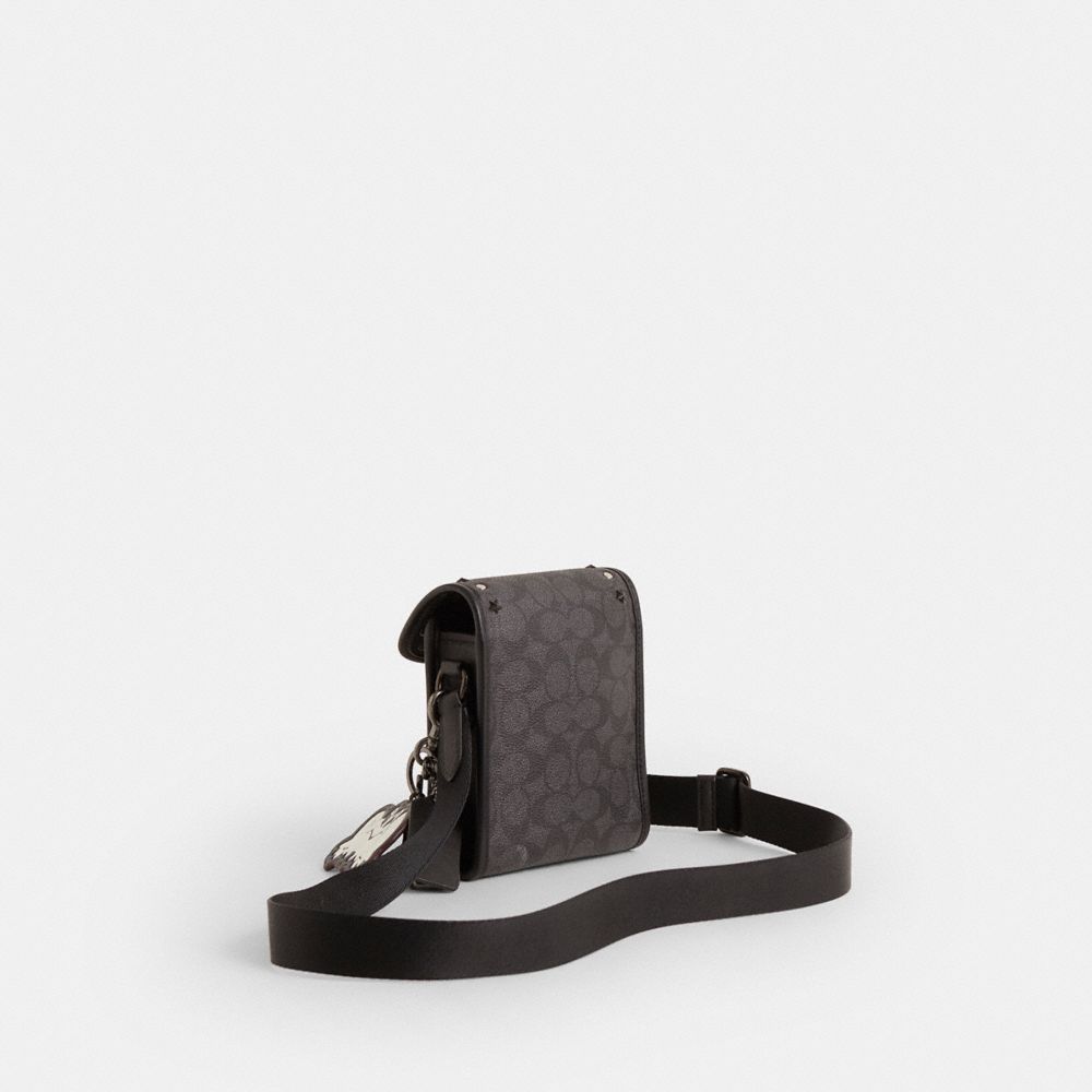 COACH®,Upcrafted Charter North/South Crossbody In Signature Canvas,,Angle View