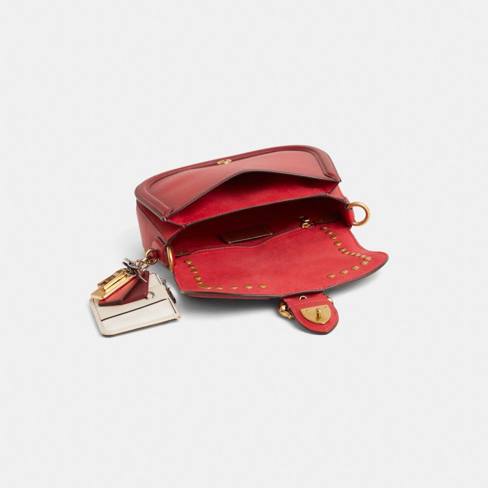 COACH®,Reloved Beat Saddle Bag,Red,Inside View,Top View
