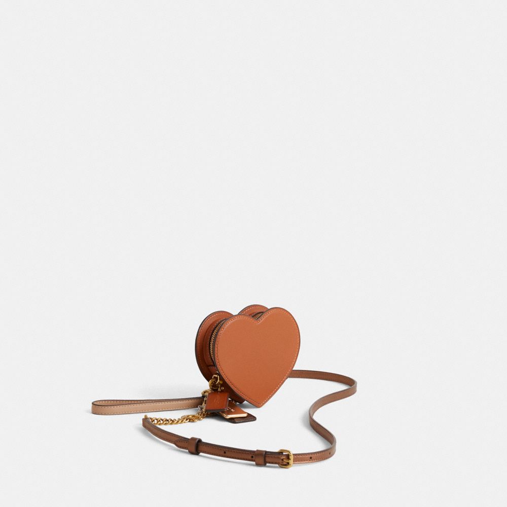 COACH®,Reloved Heart Coin Purse,Brown,Angle View