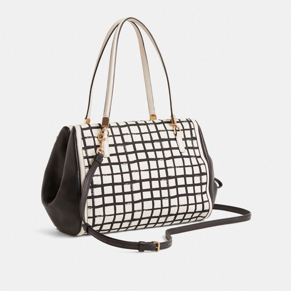 COACH®,Reloved Madison Graphic Print Madeline Bag,White,Angle View