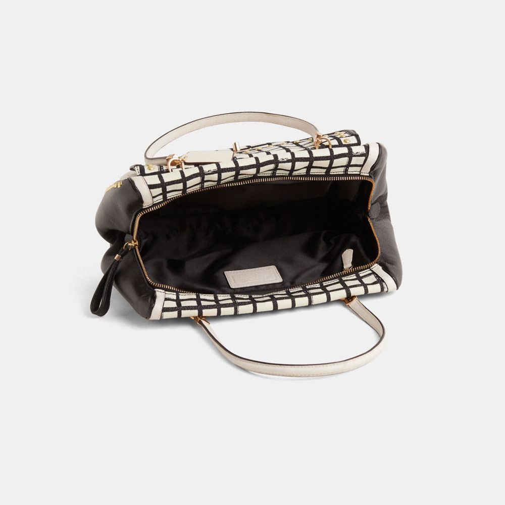 COACH®,Reloved Madison Graphic Print Madeline Bag,White,Inside View,Top View