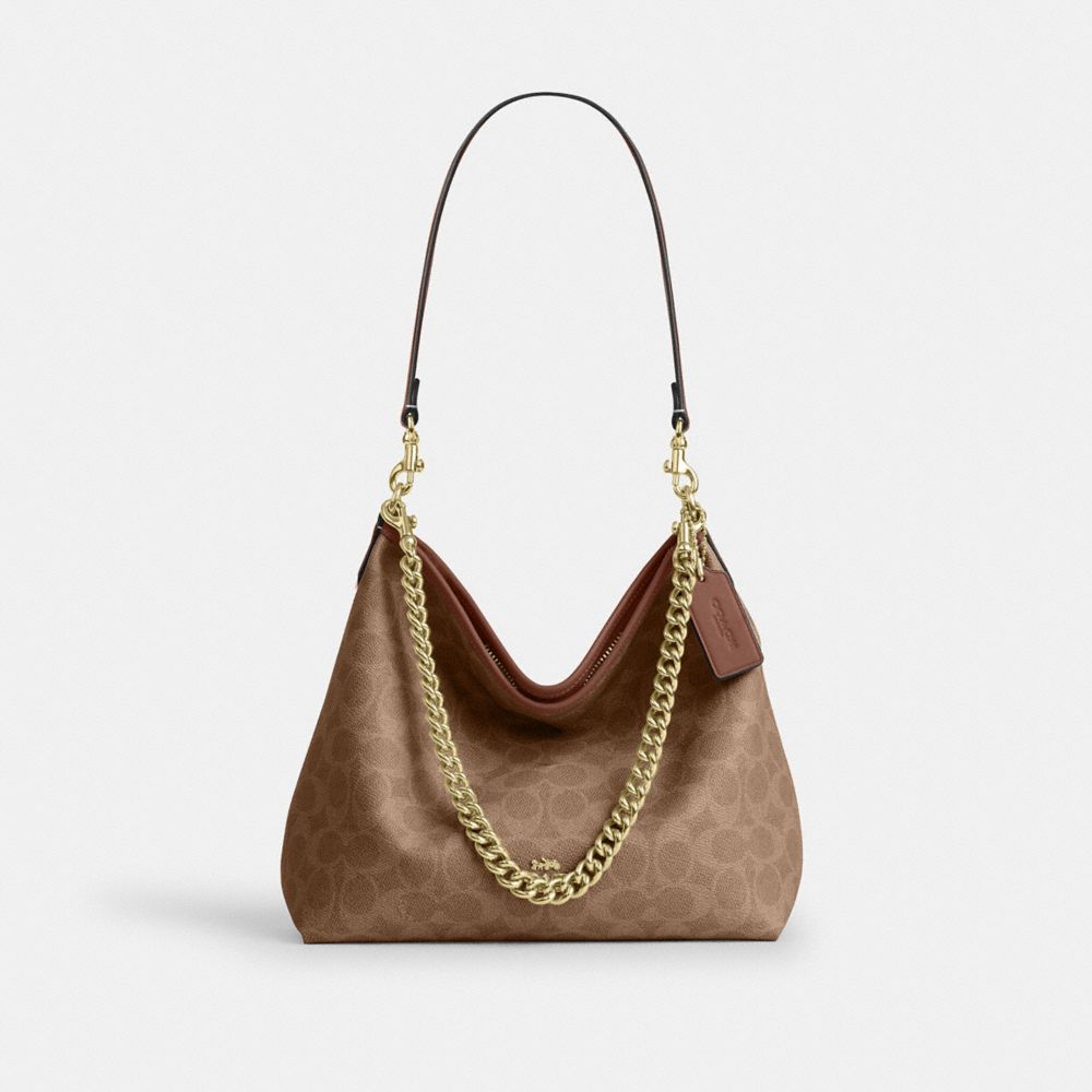 COACH®,Laurel Shoulder Bag 24 In Signature Canvas,,Front View