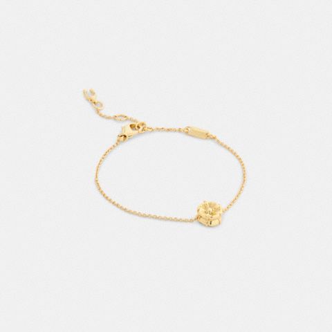 Линейный браслет Coach Tea Rose Solitaire, цвет: Золотой