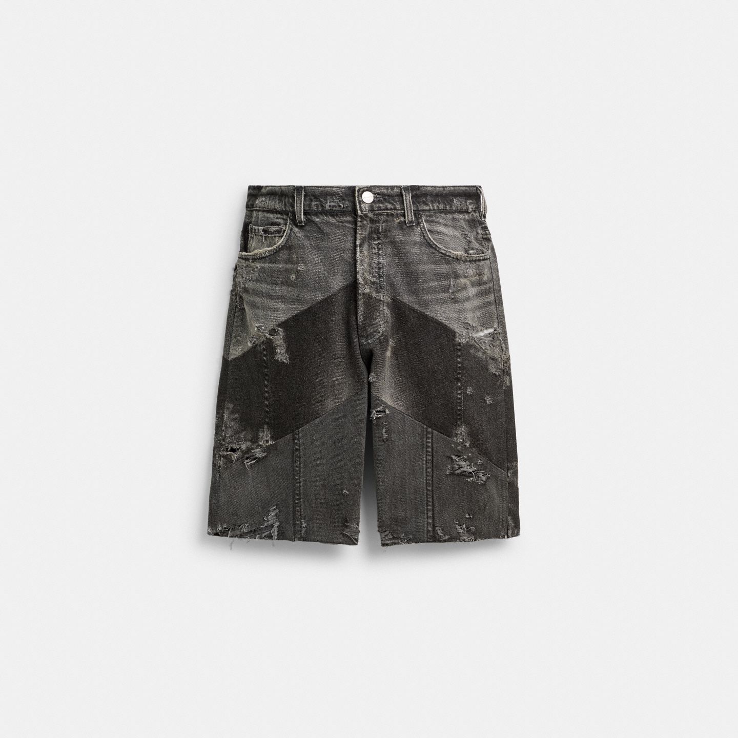 Женские шорты Coach Denim Shorts In Organic Cotton, цвет: Чёрный — фото 1