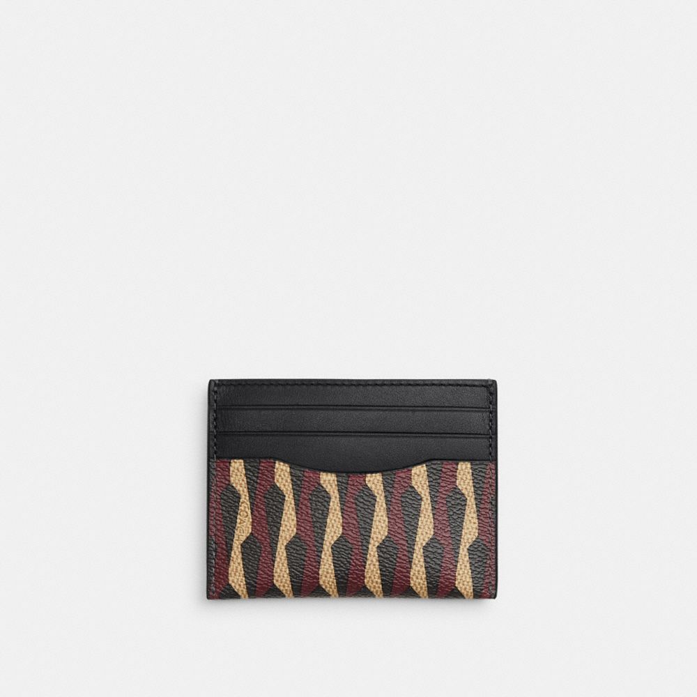 COACH®,Slim ID Card Case With Geometric Print,,Front View